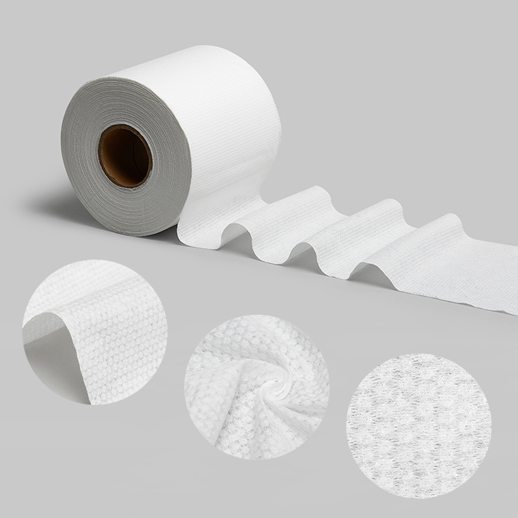 Дышащий тисненный одноразовый полотенца неткана для мокрой салфетки Viscos Cotton Spunlace Не тканая ткань