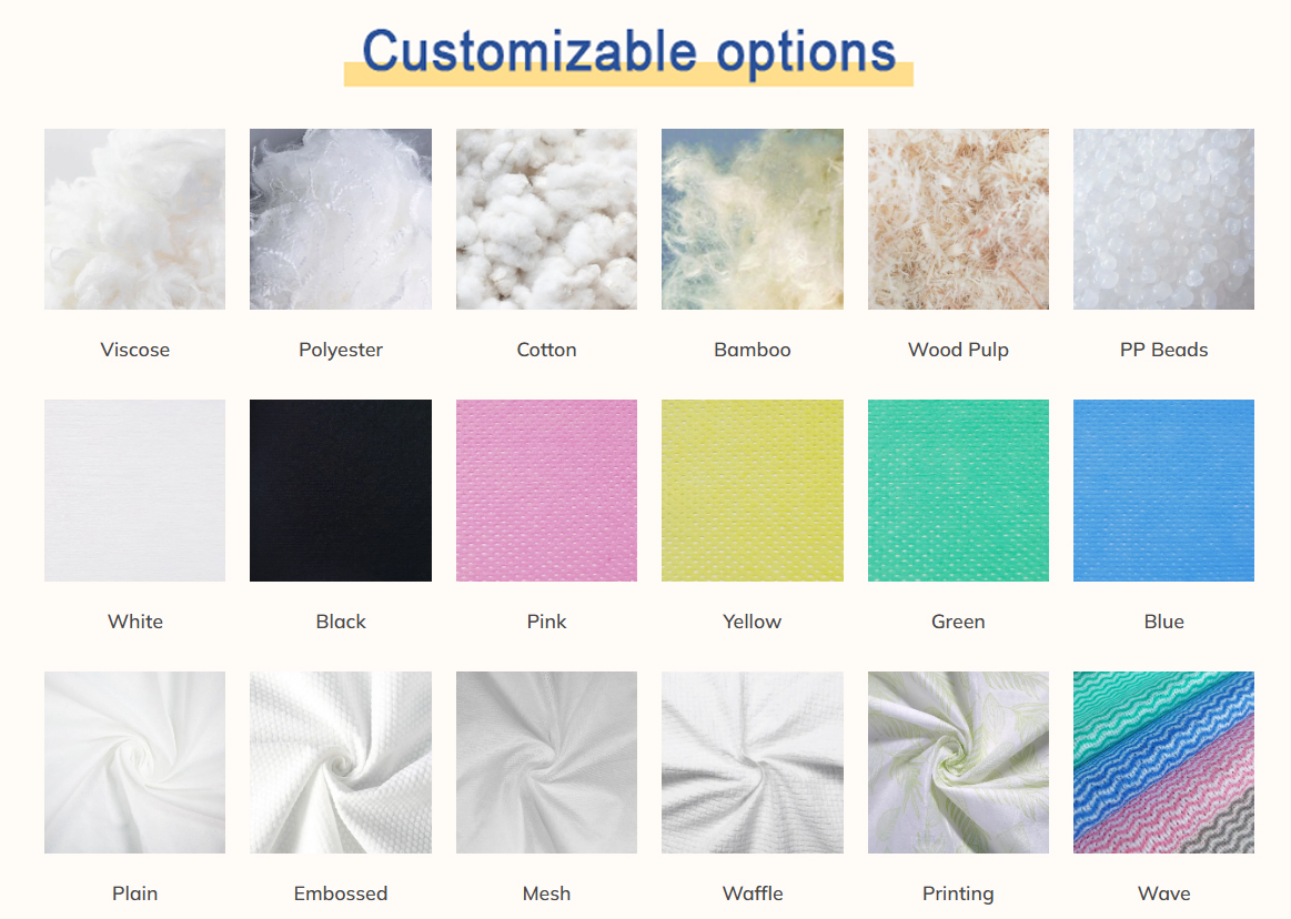 Дышащий тисненный одноразовый полотенца неткана для мокрой салфетки Viscos Cotton Spunlace Не тканая ткань